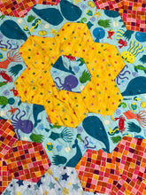 Load image into Gallery viewer, Kingdom of Fishies, A Finished Baby Quilt