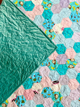 Load image into Gallery viewer, Aqua Monkey, A Finished Baby Quilt