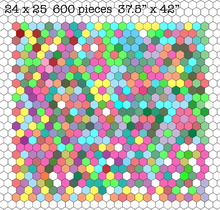 Load image into Gallery viewer, Bright Confetti, 1" Hexagons 620 piece Comfort Quilt Kit
