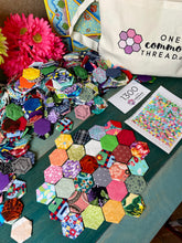 Load image into Gallery viewer, Bright Confetti, 1" Hexagons 620 piece Comfort Quilt Kit