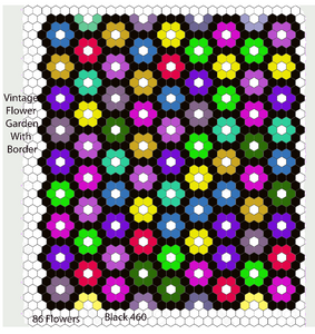 Lovely Lorene's Garden Special, 1" Hexagons 1100 piece, Throw Quilt Kit