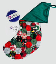 Load image into Gallery viewer, Plaid Christmas, A Finished Christmas Stocking