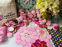 Load image into Gallery viewer, Raspberry Guava, 1&quot; Hexagons 1100 piece, Throw Quilt Kit