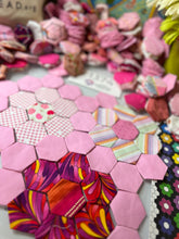 Load image into Gallery viewer, Raspberry Guava, 1&quot; Hexagons 1100 piece, Throw Quilt Kit
