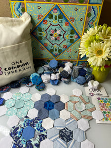 Brandy Pond, 1" Hexagon Comfort Quilt Kit, 550 pieces