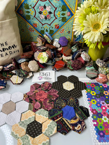 Vanderbilt's Garden,  1" hexagons Throw Quilt Kit, 950 pieces