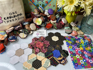 Vanderbilt's Garden,  1" hexagons Throw Quilt Kit, 950 pieces
