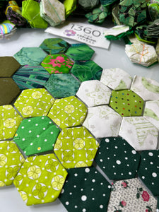 Spring Fling Garden,  1" Hexagons Throw Quilt Kit, 950 pieces