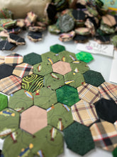 Load image into Gallery viewer, Fishing Down By The River, 1&quot; Hexagon Comfort Quilt Kit, 550 pieces