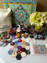Load image into Gallery viewer, Astors Mix,  1&quot; hexagons Throw Quilt Kit, 600 pieces
