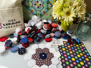 America the Beautiful, 1" Hexagons 1100 piece, Throw Quilt Kit