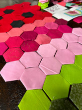 Load image into Gallery viewer, Holiday Quilt Watermelon Summer Square and or Wall Hanging, 1&quot; Hexagons, 300 pieces