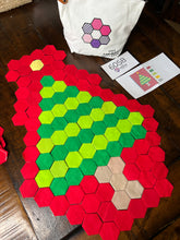Load image into Gallery viewer, Holiday Quilt Christmas Tree Square and or Wall Hanging, 1&quot; Hexagons, 205 pieces
