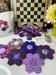 Color Me Purple Roses, 1" Hexagon Table Runner Kit, 260 pieces