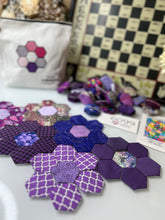 Load image into Gallery viewer, Color Me Purple Roses, 1&quot; Hexagon Table Runner Kit, 260 pieces