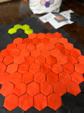 Load image into Gallery viewer, Holiday Quilt Halloween Pumpkin Square and or Wall Hanging, 1&quot; Hexagons, 295 pieces