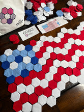 Load image into Gallery viewer, Holiday Quilt 4th of July Square and or Wall Hanging, 1&quot; Hexagons, 475 pieces