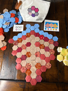 Holiday Quilt Fall Square and or Wall Hanging, 1" Hexagons, 295 pieces