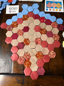Holiday Quilt Fall Square and or Wall Hanging, 1" Hexagons, 295 pieces