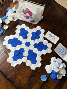Holiday Quilt Icicle Winter Square and or Wall Hanging, 1" Hexagons, 335 pieces