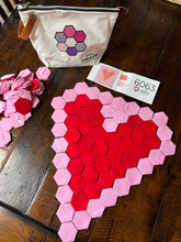 Load image into Gallery viewer, Holiday Quilt Valentine Heart Square and or Wall Hanging, 1&quot; Hexagons, 140 pieces