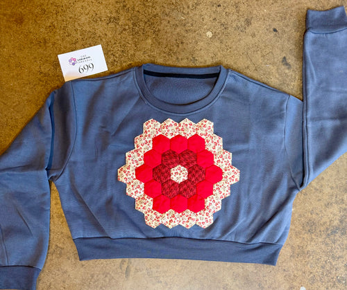 Red Blossom Cropped Sweatshirt