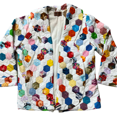Don't Worry Be Happy, Quilted Jacket with Collar