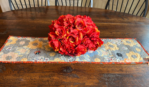 Faded Blue, A Finished Table Runner