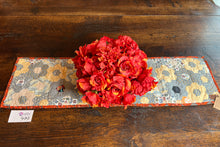 Load image into Gallery viewer, Faded Blue with Red Trim, A Finished Table Runner