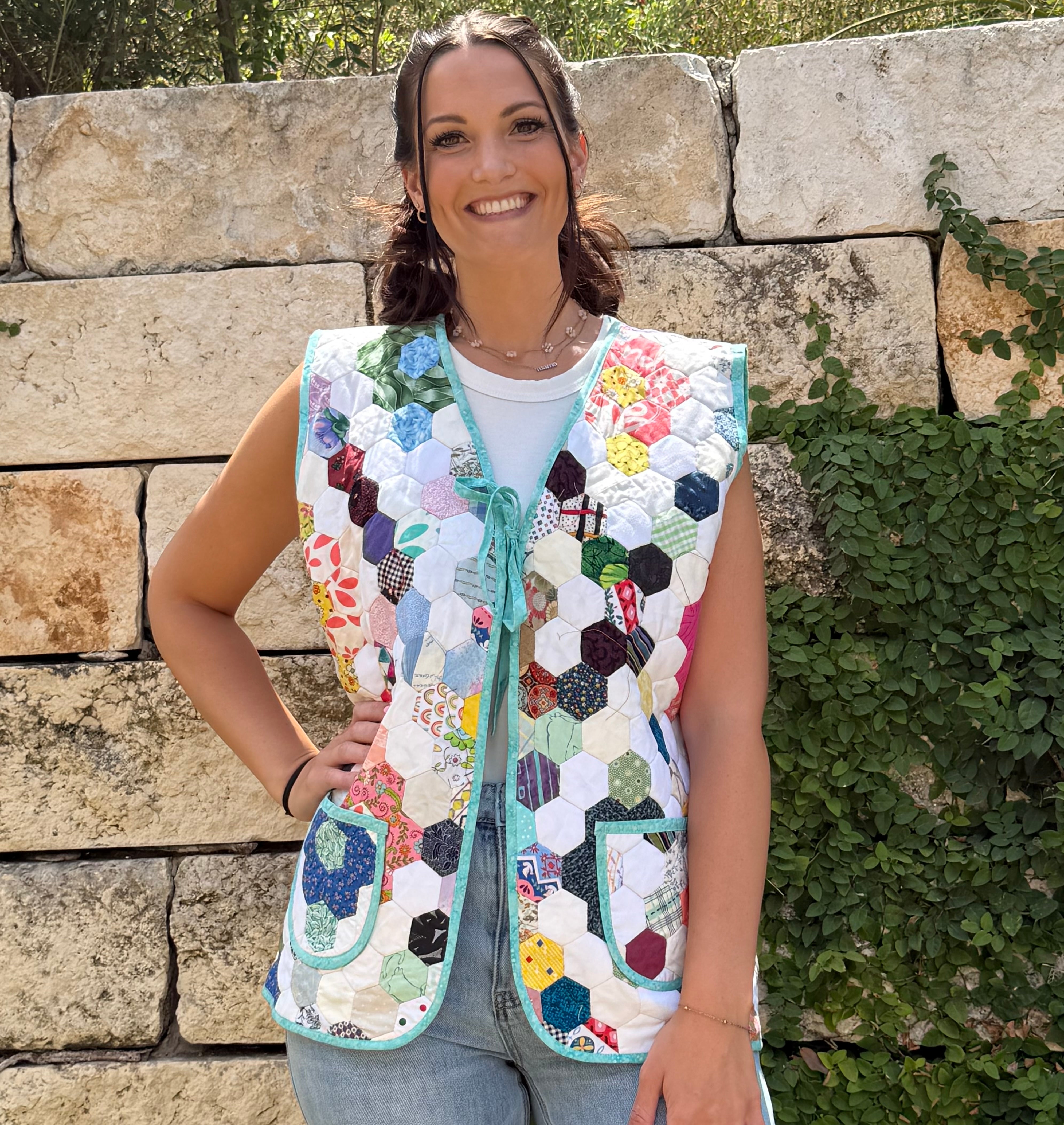 Air of Mint Quilted Vest with Tie – onecommonthread.org