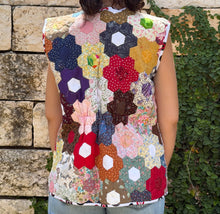 Load image into Gallery viewer, Queen of Hearts, Quilted Vest with Tie