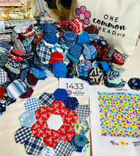 Load image into Gallery viewer, My All American,  1&quot; Hexagons Throw Quilt Kit, 1200 pieces