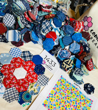 Load image into Gallery viewer, My All American,  1&quot; Hexagons Throw Quilt Kit, 1200 pieces