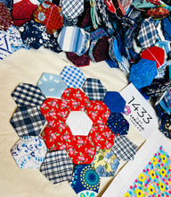 Load image into Gallery viewer, My All American,  1&quot; Hexagons Throw Quilt Kit, 1200 pieces