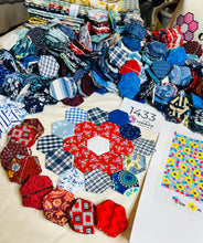 Load image into Gallery viewer, My All American,  1&quot; Hexagons Throw Quilt Kit, 1200 pieces