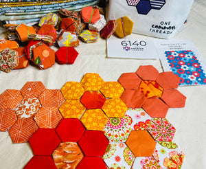 Wave of Orange, 1" Hexagon Table Runner Kit, 250 pieces