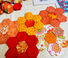 Load image into Gallery viewer, Wave of Orange, 1&quot; Hexagon Table Runner Kit, 250 pieces