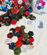 Load image into Gallery viewer, Christmas Scrap Stocking  Kit, Makes 2, 1&quot; Hexagons, 200 pieces