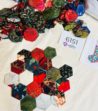 Load image into Gallery viewer, Christmas Scrap Stocking  Kit, Makes 2, 1&quot; Hexagons, 200 pieces