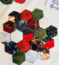 Load image into Gallery viewer, Christmas Scrap Stocking  Kit, Makes 2, 1&quot; Hexagons, 200 pieces