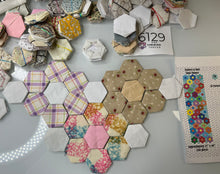 Load image into Gallery viewer, Dainty Blossoms, 1&quot; Hexagon Table Runner Kit, 375 pieces