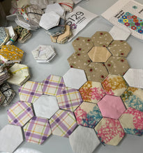 Load image into Gallery viewer, Dainty Blossoms, 1&quot; Hexagon Table Runner Kit, 375 pieces