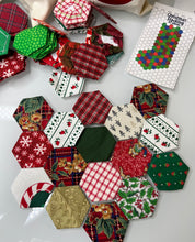 Load image into Gallery viewer, Christmas Scrappy Mix Stocking  Kit, Makes 1, 1&quot; Hexagons, 100 pieces