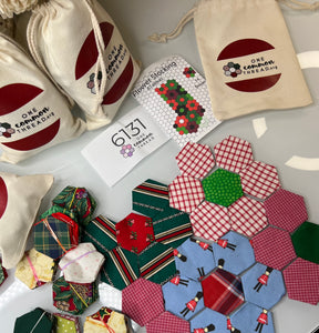 Christmas Garden Stocking  Kit, Makes 1, 1" Hexagons, 100 pieces