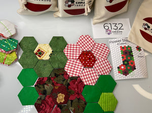 Fancy Christmas Mix Stocking  Kit, Makes 1, 1" Hexagons, 100 pieces