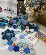 Load image into Gallery viewer, Moody Blues, 1&quot; Hexagon Comfort Quilt Kit, 620 pieces
