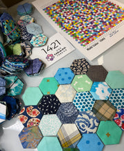Load image into Gallery viewer, Wave on Wave, 1&quot; Hexagons 1100 piece Quilt Kit
