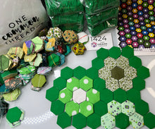Load image into Gallery viewer, I Often Go Walking in Spring,  1&quot; hexagons Throw Quilt Kit, 1200 pieces