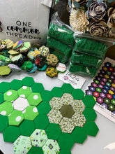 Load image into Gallery viewer, I Often Go Walking in Spring,  1&quot; hexagons Throw Quilt Kit, 1200 pieces