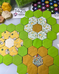 Eternal Spring,  1" hexagons Throw Quilt Kit, 1200 pieces